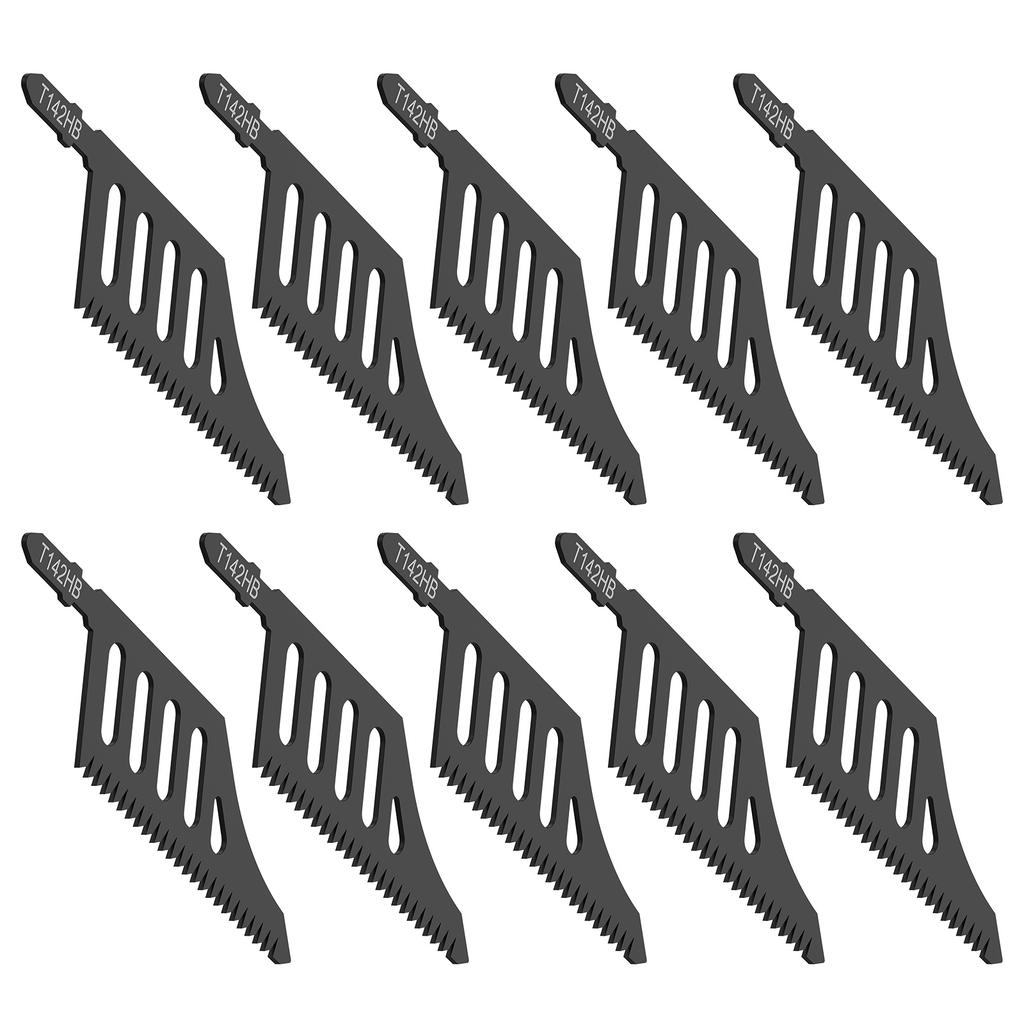 10Pcs 112mm Jigsaw Blade T Shank Extra Long Scroll Saw Blades Carbon Steel Coarse Tooth Cutter for Wood Cutting Tight Spaces