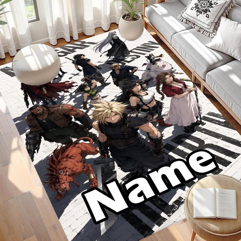 Custom Name Personalized Final Fantasy Print Carpet, Versatile Home Decor Rug, for Playroom, Apartment, Balcony, Entryway, Hallway Gift