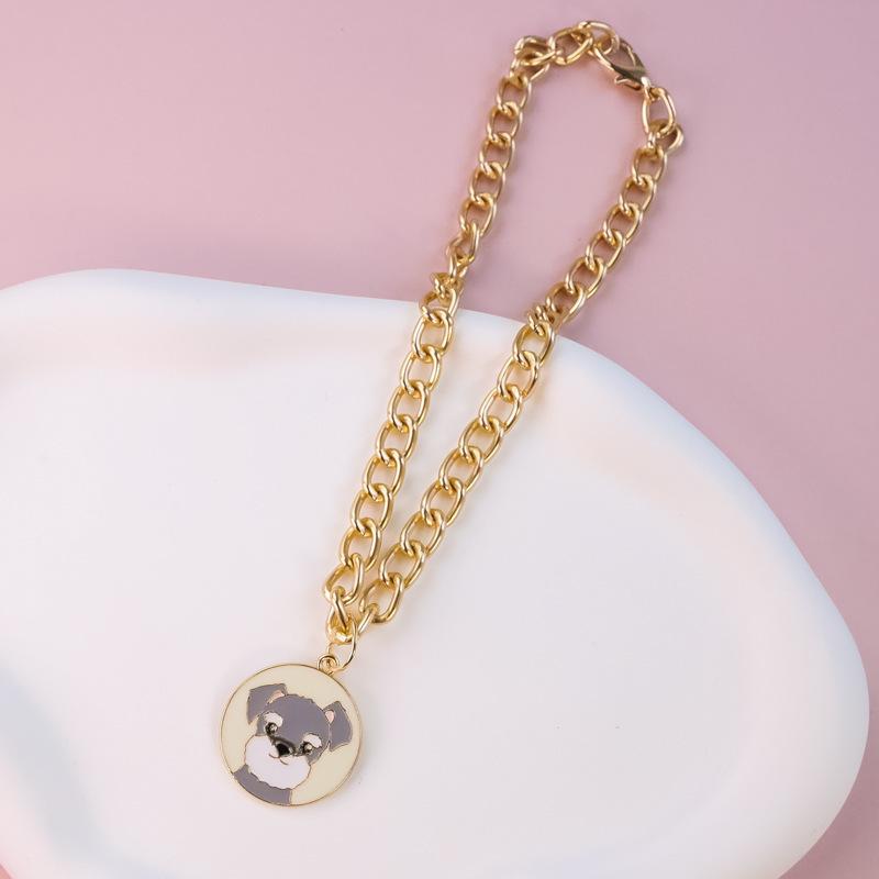 Pet cat and dog necklaces Pomeranian Schnauzer Teddy Golden Retriever Husky Bulldog pendants puppy accessories pet supplies 10-20cm
