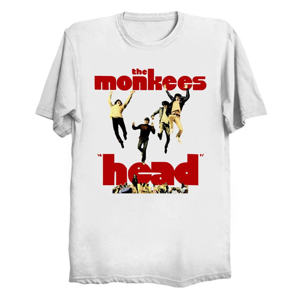 New The Monkees Band Head Heavy Cotton White S5xl T Shirt En803