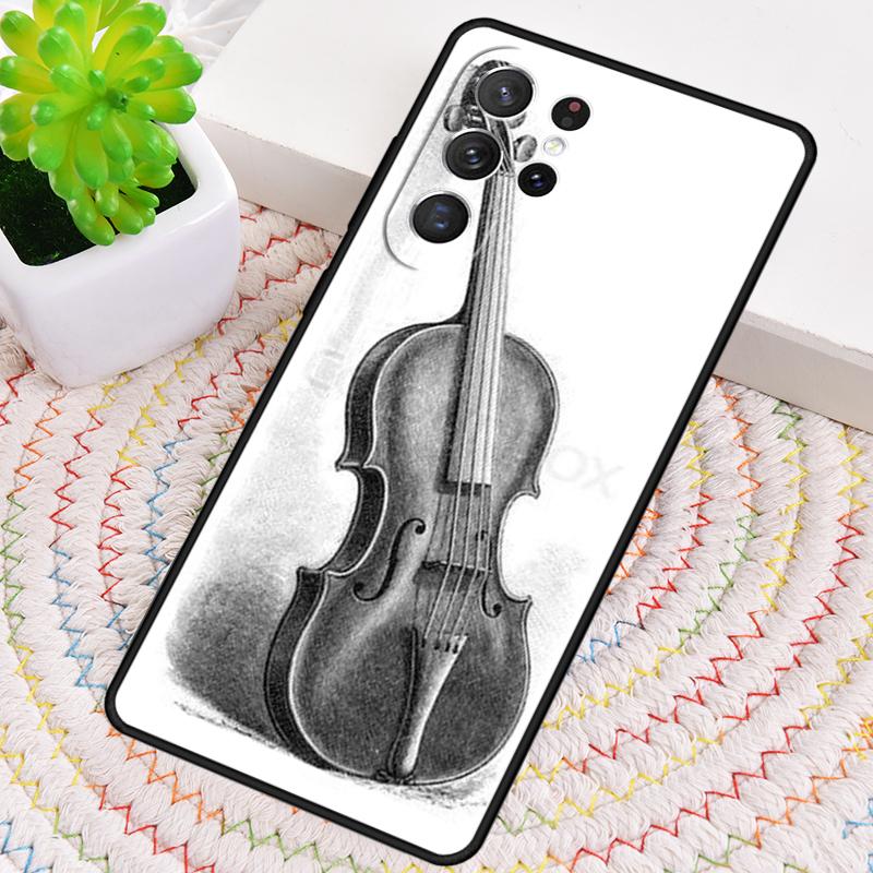 Musical Notes Violin Classical Soft Silicone Phone Case For Samsung Galaxy Note 10 Pro S26 S25 S24 S23 S22 S21 Plus Ultra Cover