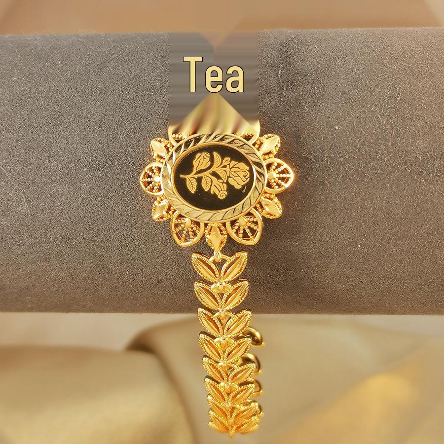 Винтажные Женские Часы-Браслет Камелия с Позолоченной Медью