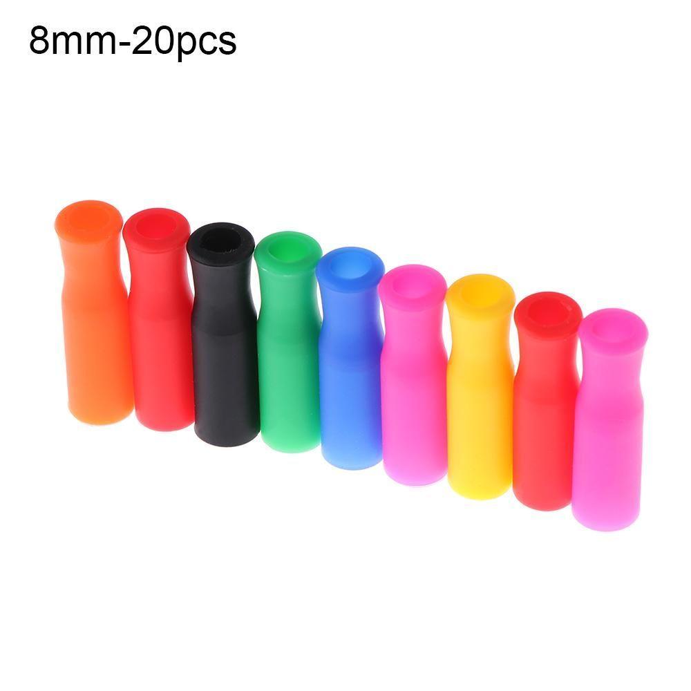10/20pcs Bar Tip Reusable Teeth Protector Silicone Cover Straw Sleeve Straws Cap Drinking Straw