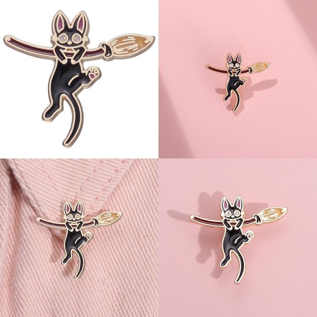 Chic Cat Black Lapel Pin Stylish Alloy Brooch Perfect For Decoration And Giving Gift