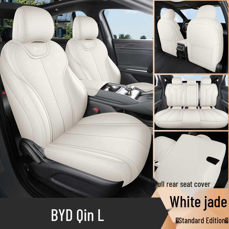 BYD Qin L D-MI Special Perforated Leather Full Surround Seat Cover - Breathable, All-Season Universal Cushion.