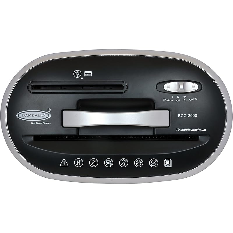 

Bambalio (Bcc-2000) 8 Sheets Cross Cut Credit Card And Paper Shredder With 12 Liter Waste Basket Capacity чорний