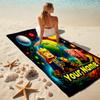 1PC Custom Name Space Adventure Piggy Beach Towel Highly Absorbent And Sand-Resistant Towel for Swimming, Pool, Yoga, And Travel Lightweight