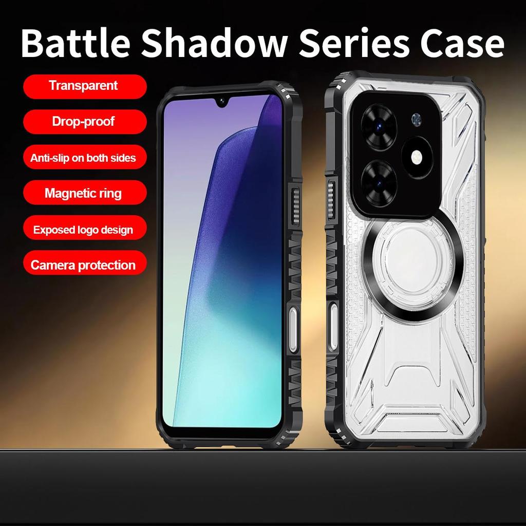 Battle Shadow Series Armor Phone Case for TECNO SPARK GO 2024,20,20C,10 Pro 4G Shockproof Anti‑Drop Protective Cover