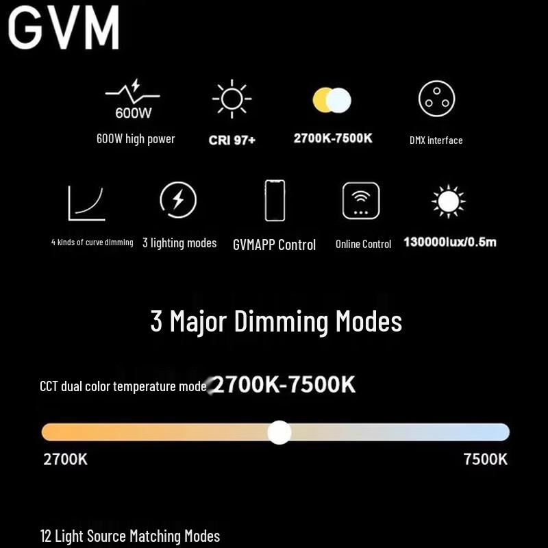 GVM SD-600D 600W Dual Color LED Video Light