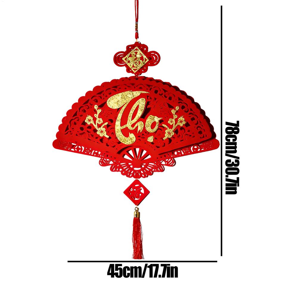 

Chinese New Year Decorations Chinese Good Luck Pendant 2026 Red and Gold Theme Pendant Ornaments for Home Office Car Door Wall