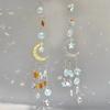 Crystal Wind Chimes Hanging Suncatcher Moon Catcher Pendants Sun-Shaped Hanging Rainbow Chaser Indoor Wall Garden Decoration