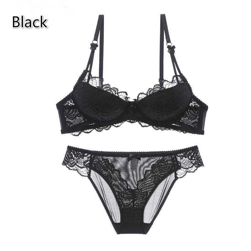 Summer Women Fashion Lace Lingerie Set Push Up Bra+ Casual Solid Color ...