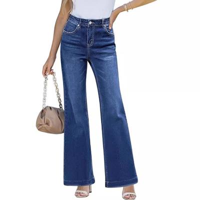 Neue Mode Elastische High Waist Slim Fit Schlagjeans für Damen