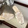 Embroidered Bag Head Half Slippers Women's Outer Wear 2025 Spring and Summer New Retro Casual Flat Bottom Half Tray