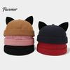 Cute Animal Ear Docker Cap Brimless Cat Hat, Cap, Adjustable Skullcap, Stylish Soft Comfortable Sun Hat Sailor for Women Men Street Casual Wear Size