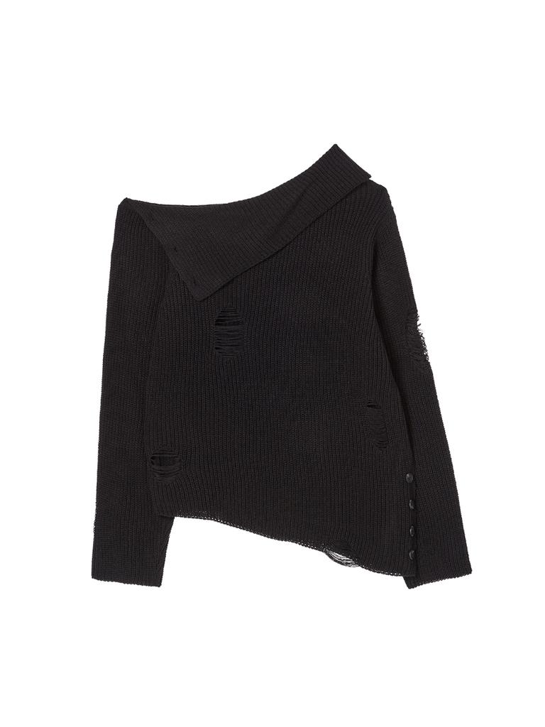 NYXX Damage Off Shoulder Knit Black
