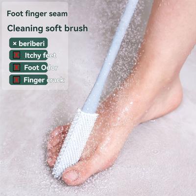 2pcs Multifunctional Toe Crevice Massage Cleaning Brush, Soft Rubber Brush, Manual Foot Scrubber Brush for Feet