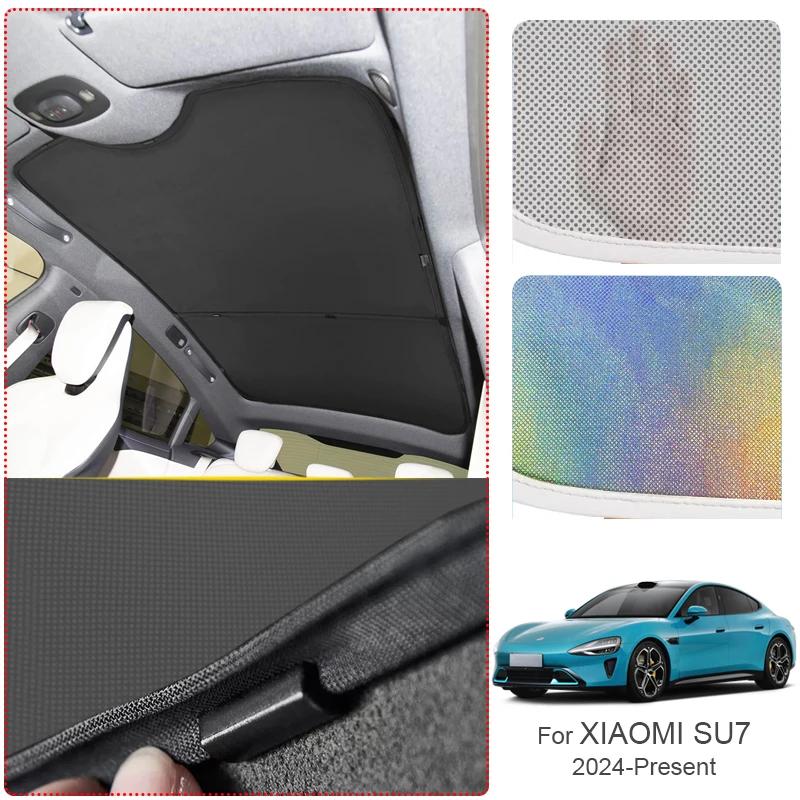 Car Sunroof Sunshade Cover For XIAOMI SU7 2024-Present Colorful Ice Nano Heat Insulation Skylight Anti-UV Auto Accessories