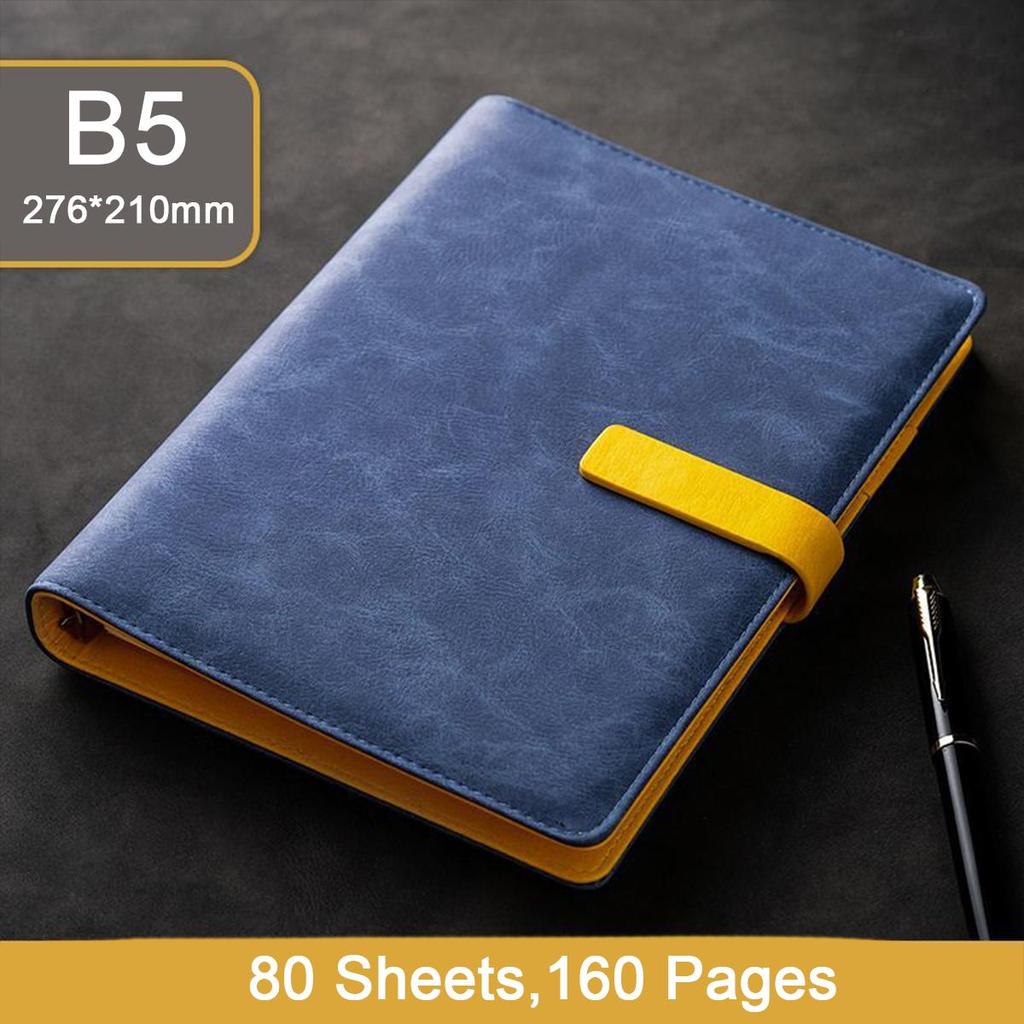 A5/B5 buckle student subject notebook, business loose-leaf notepad, diary, work meeting record book, travel log, 80 sheets 160 pages