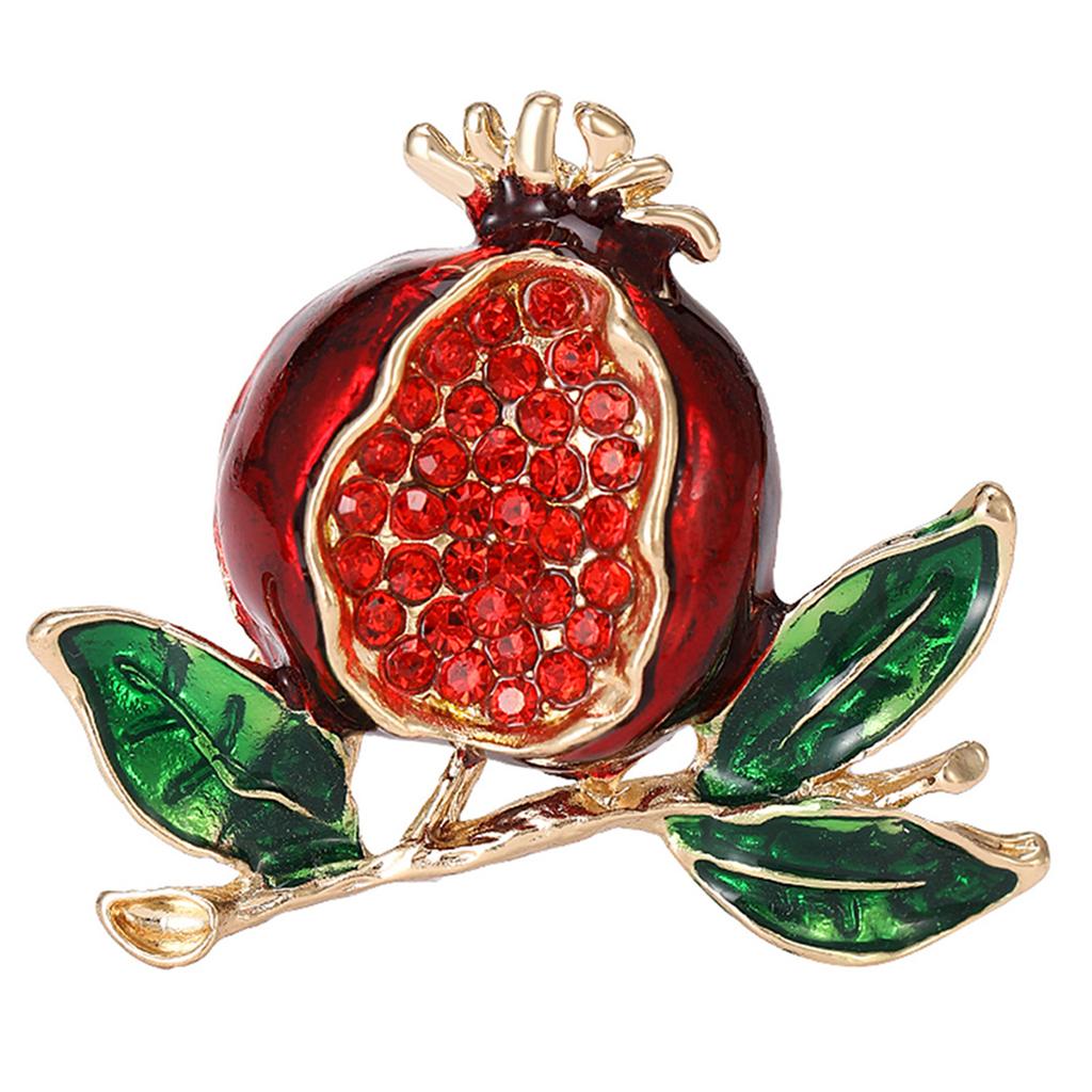 Fashionable Alloy Badge Collar Pin Elegant Pomegranate Lapel Pin Accessory Unique Brooch Jewelry Charm Ornament