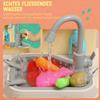 Cocina de Juguete con Agua Corriente, 85 Piezas de Accesorios, Grifo Eléctrico, Luces, Sonidos, para Niños de 3 a 6 Años, Plástico, Verde