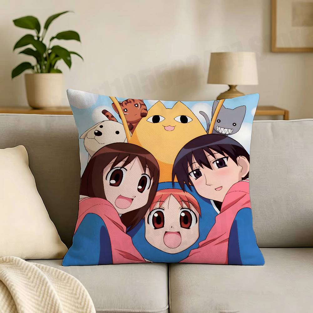 AAzumanga Daioh Cartoon Print Throw Pillow Cover Square Cushion Case for Living Room Bedroom Decor