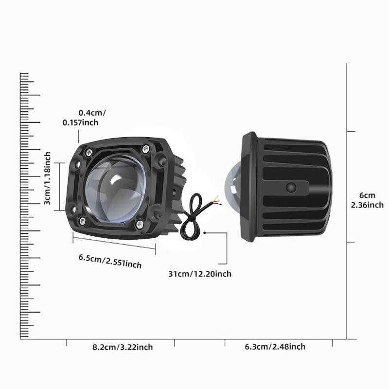 Powerful LED Double Color Fog Light Lamp Bulbs for Car Easy to Install Waterproof Long Distance Drivers Foggy Rainy Days