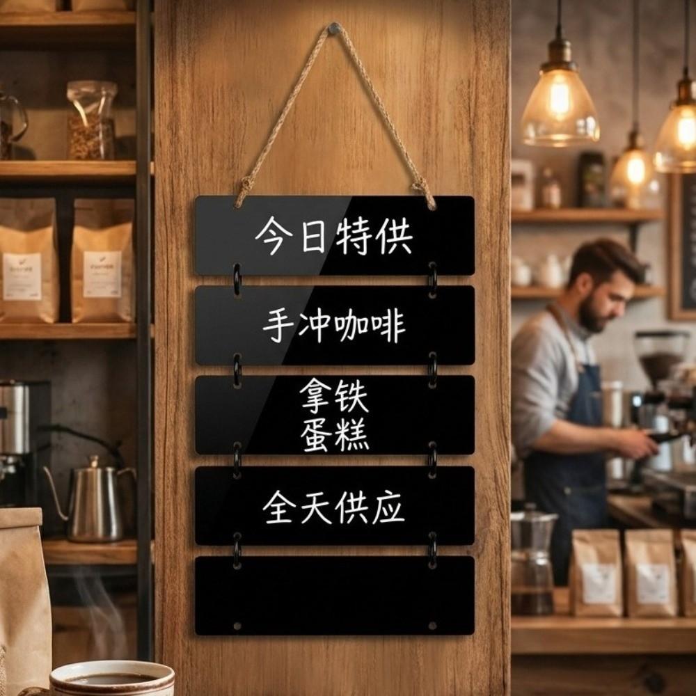 With Jute Rope Hanging Chalkboard Sign Erasable Hanging Blackboard  Cafe Restaurant Home Decor