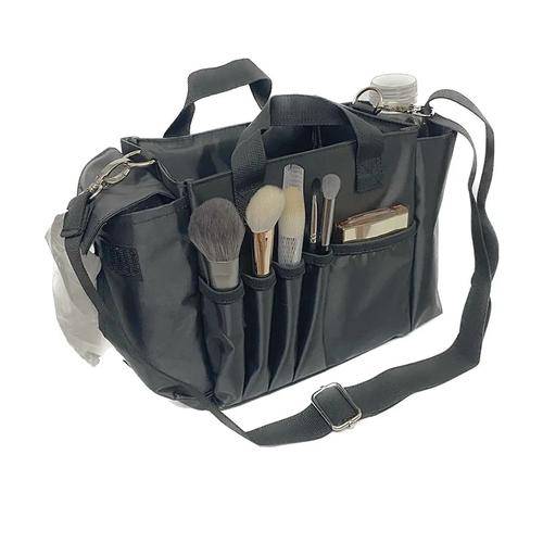 Professional Bridal Makeup Bag Portable Crossbody Organizer for Hairstyling Tools & Touch Up black