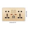 Wall Mounted UK Power Outlet with 2 USB Ports Compact Panel Power Socket
