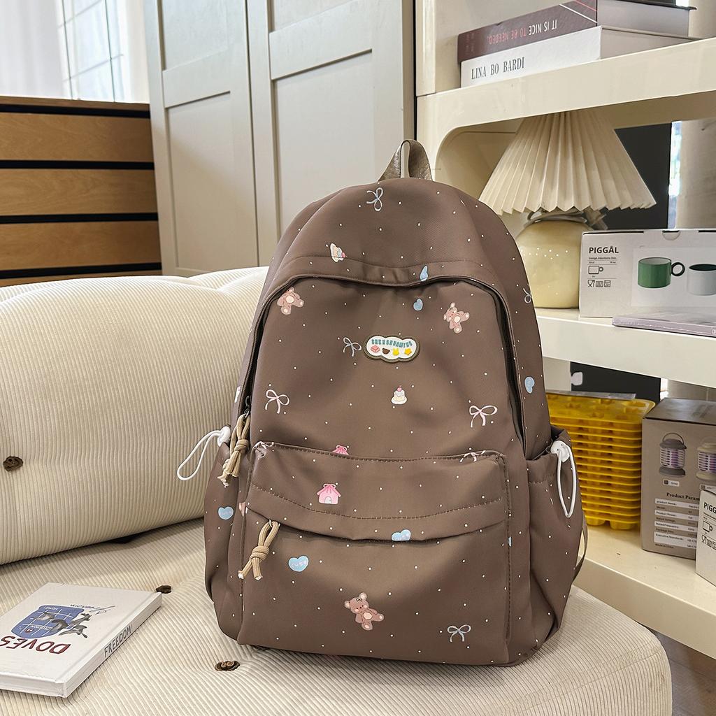 Schoolbag Dopamine High Value Bear Backpack Stylish Simple Versatile Backpack Junior High School Student Class School Bag