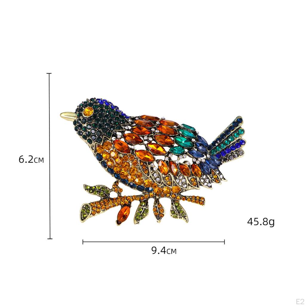 Animal Birds Brooch Pin Rhinestone Jewelry Lapel for Bridal Women Wedding