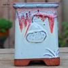 Vaso per Succulente in Ceramica Grezza Fatto a Mano - Fioriera Orchidea Intagliata con Ampia Bocca