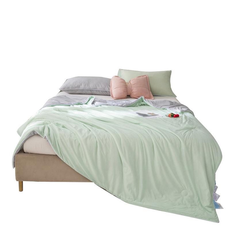 Class A Ice Silk Summer Quilt: Solid Color, Machine Washable, Thin Cooling Blanket for Air Conditioning