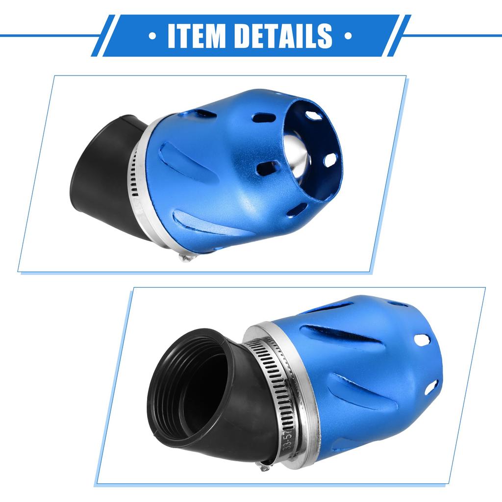 VekAuto Motorcycle Air Filter 26/35/42/48mm ID 140x700mm Motorcycle ATV Durable Aluminum Alloy Blue