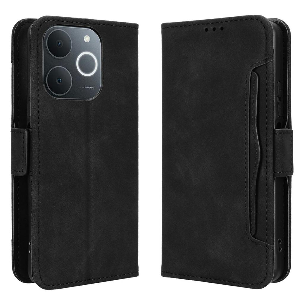 Leather Case for Realme Note 70T 4G/Narzo 80 Lite 4G/Realme C71 4G (India) Phone Wallet Cover with Multiple Card Slots - Red