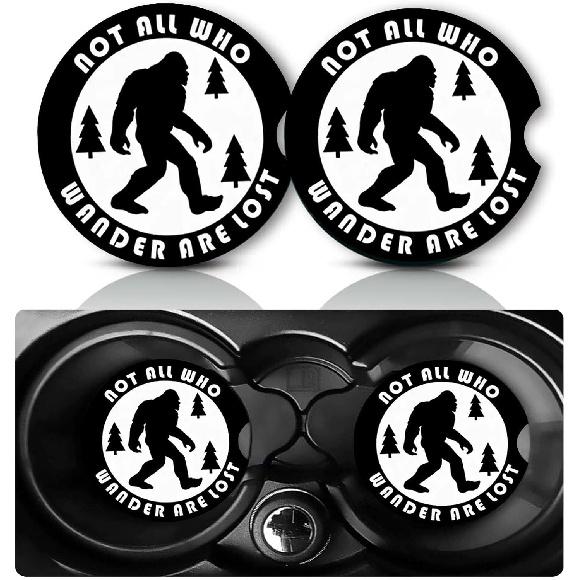 Car Coasters for Cup Holders,2 PCS Universal Non-Slip Black Leopard Print Car Coasters,2.75" Rubber Mat,Leopard Cars Accessories Cup Drink Holder