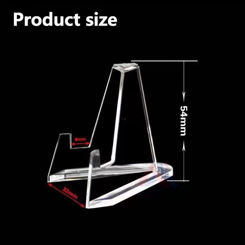 10Pcs Clear Acrylic Coin Display Stand Holders Small Easel Rack Trading Card Holder Support For Kpop Idol Card Organizer