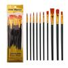 10 Pcs Painting Brushes With Comfortable Grip Drawing Supplies For Artists And Students