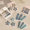 6Pcs/Set Colorful Leopard Star Grid Hair Clips For Women Y2K Star Hairpins For Girls Thin Hair Small Snap Barrettes