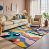 Modern Colorful Carpet for Living Room Non-slip Cute Room Décor Abstract Style Lounge Rug Washable Mat for Children Room Tapis
