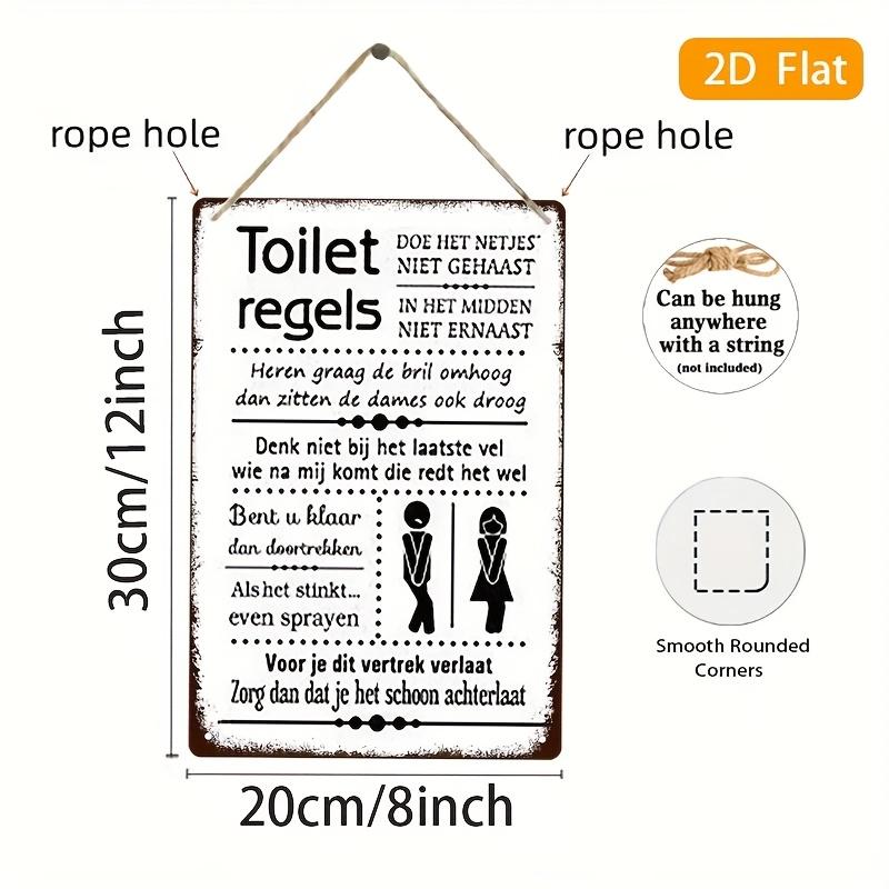 Funny Dutch Bathroom Rules Vintage Iron Sign  x Inch Durable Rustic  Perfect for Home Cafe Bar Garage Spaces  D Flat 20x30cm（7.8x11.8inch）