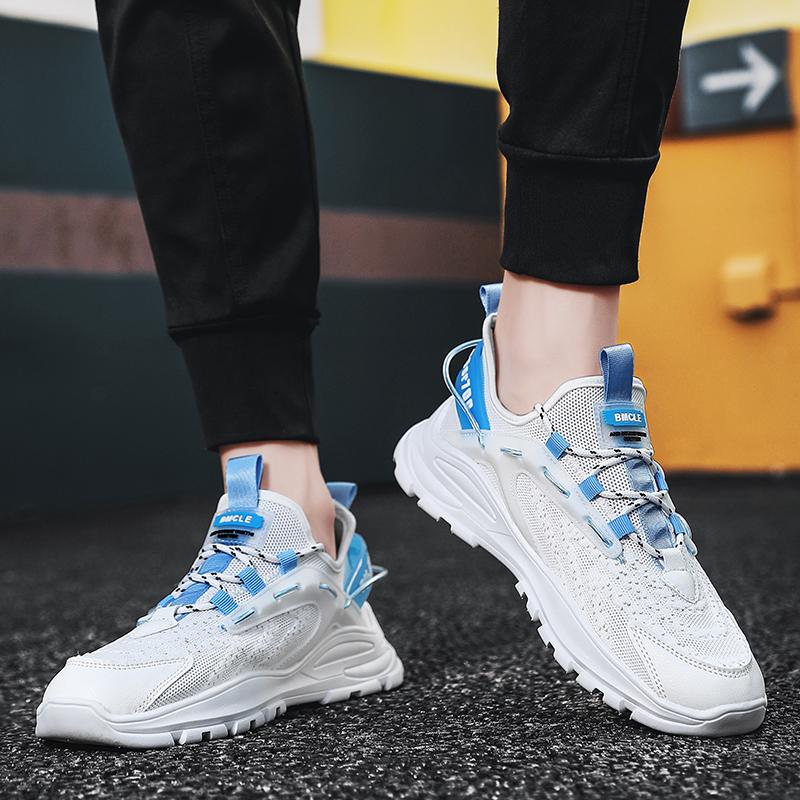 Neue Mode Einfarbig Herren Vulkanisierte Schuhe Sport Stoßdämpfung Outdoor Laufschuhe Sommer Mesh Atmungsaktiv Papa Schuhe