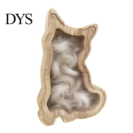 Children Piggy Bank Wooden Dog with Clear Front, Unbreakable Puppy Coin Cash Front Container, Decorative Animal Money Saving Box for Boys Girls