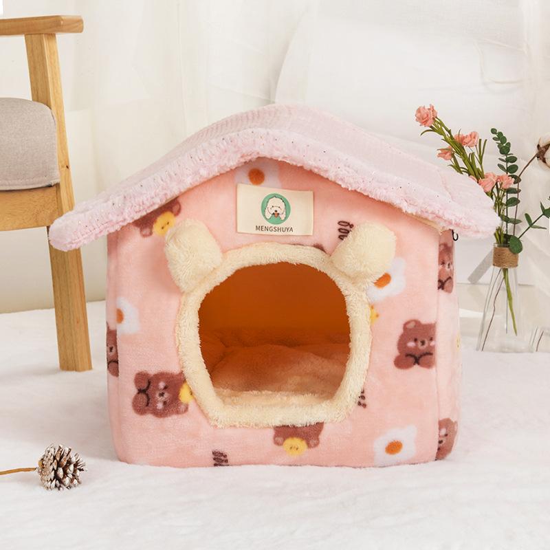 New Cat Nest  Four-season Warm House  Closed Cat Villa  Detachable Universal Dog House  Cat Bed Pet Supplies