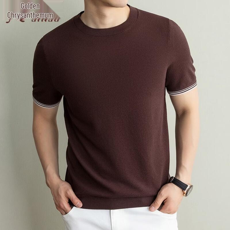 

Men s Mulberry Silk Blend Knit Short Sleeve T-Shirt XXL