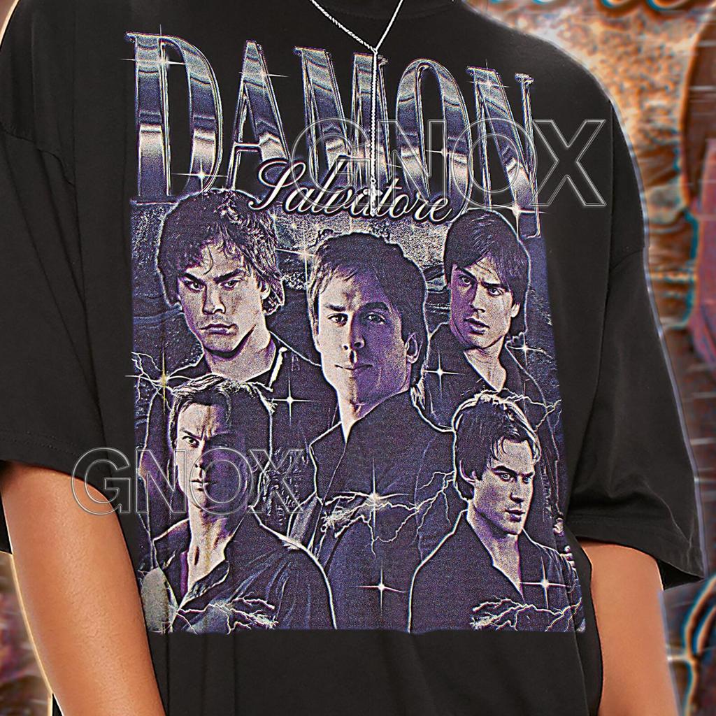 DAMON SALVATORE Shirt, Damon Salvatore Vintage Tshirt, Damon Salvatore Fan Tees, Damon Salvatore Retro 90s Sweater, Damon Merch Gift #saf