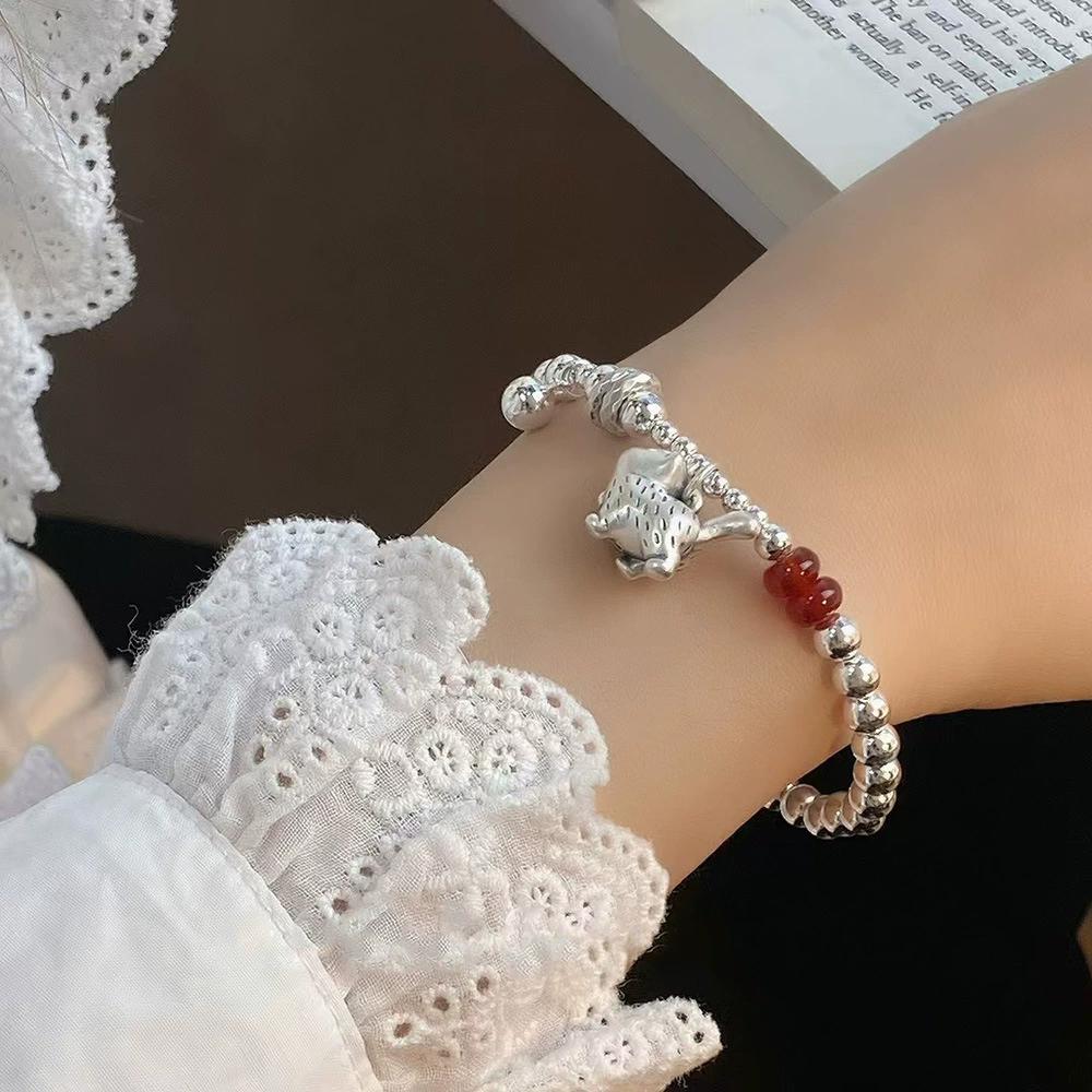 925 Sterling Silver Thai Silver Bracelet for Women Vintage Geometric Heart Love Lucky Punk Jewelry 2026 New