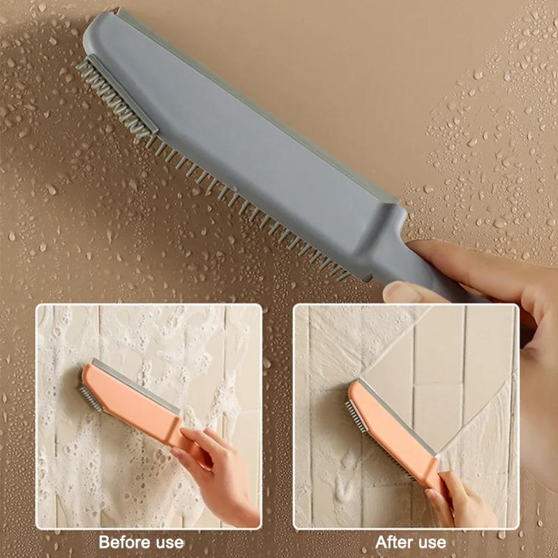 1Pcs 3 In 1 Silicone Gap Cleaning Kitchen Decontamination Brush Cleaning Brush Glass Scraping Dead Spot Floor Brush Cleaning Tool