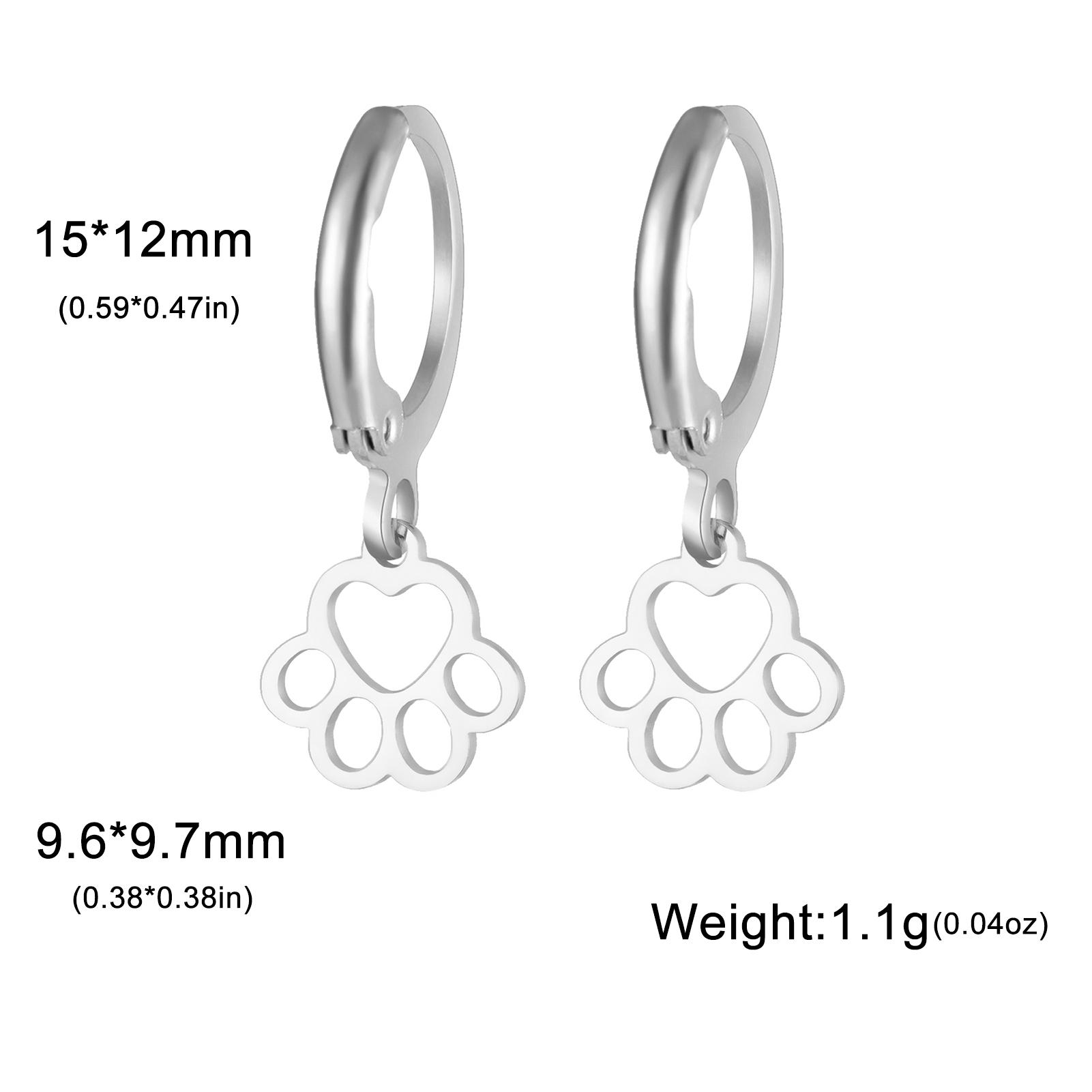 Love Cat Claw Pendant Stainless Steel Earrings Women s Fashion Cute Pet Cat Claw Earrings Birthday Gift Jewelry Gift